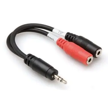 3.5 mm. TRS (M) - Dual 3.5 mm TS (F) Stereo Breakout Kablo (YMM-261)