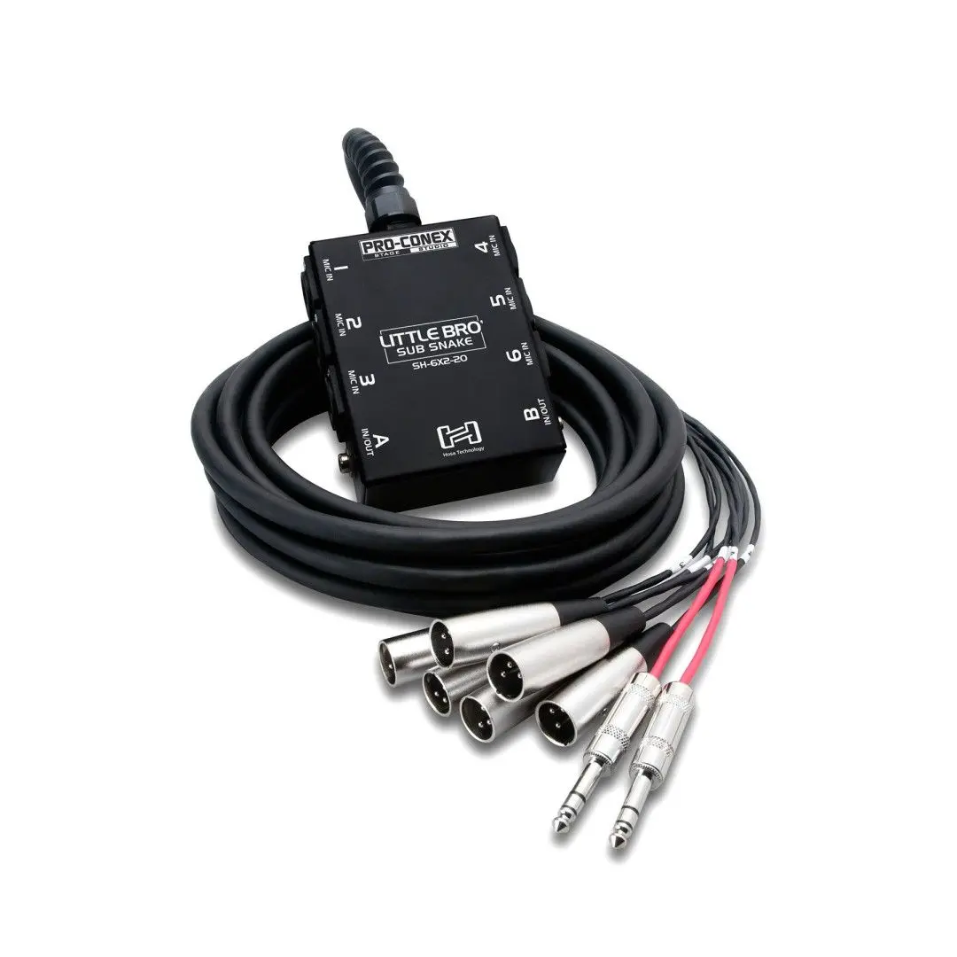 Little Bro Sub Snake, 6 x XLR ve 2 x 1/4" TRS, 9m (SH-6X2-30)