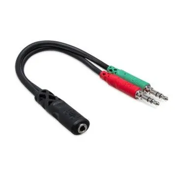 3.5 mm. TRRSF (Dişi) - Dual 3.5 mm TRS  Breakout Kablo (YMM-107)