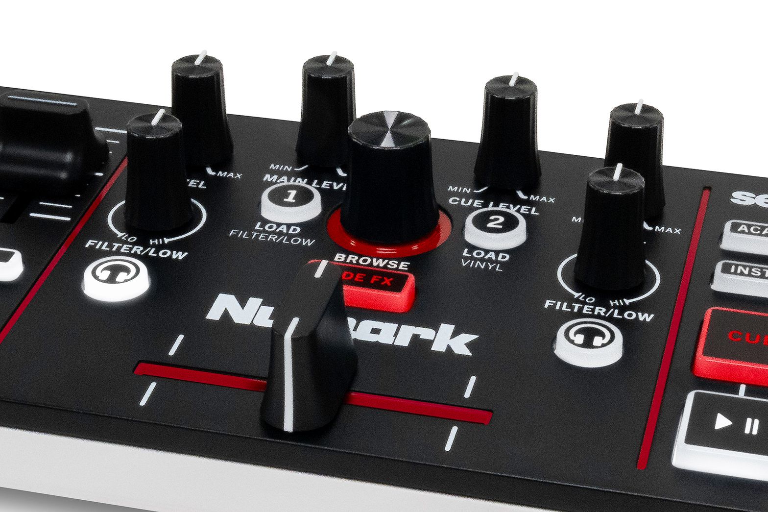 MixTrack Go Filter/Low knob'ları ve kanal kontrolleri