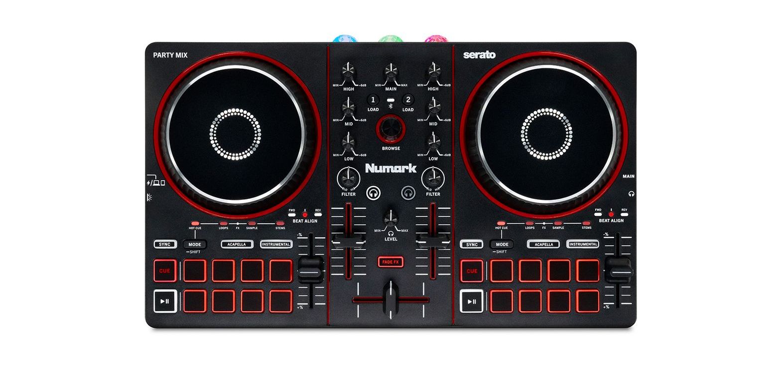 Numark Party Mix III üstten görünüm — tam layout