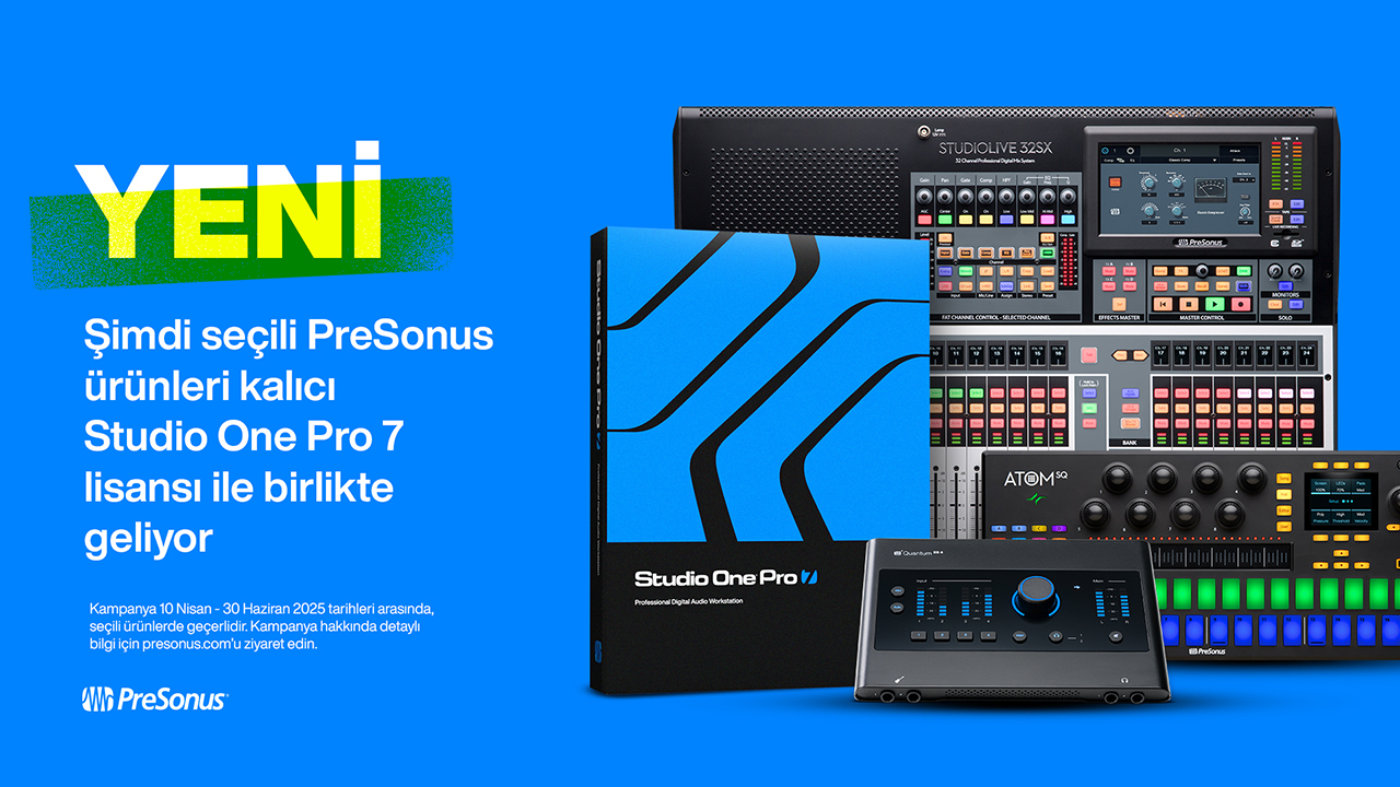 Seçili PreSonus Ürünleri Studio One Pro 7 İle Birlikte Geliyor
