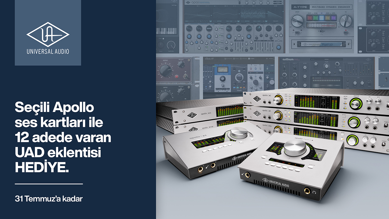 Seçili Universal Audio Apollo Ses Kartları ile 12 Adede Varan UAD Eklentisi Hediye
